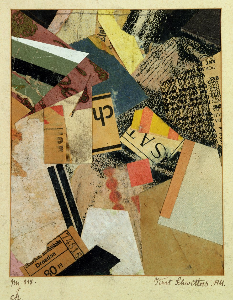 MZ 318 CH., 1921 alkotó: Kurt Schwitters