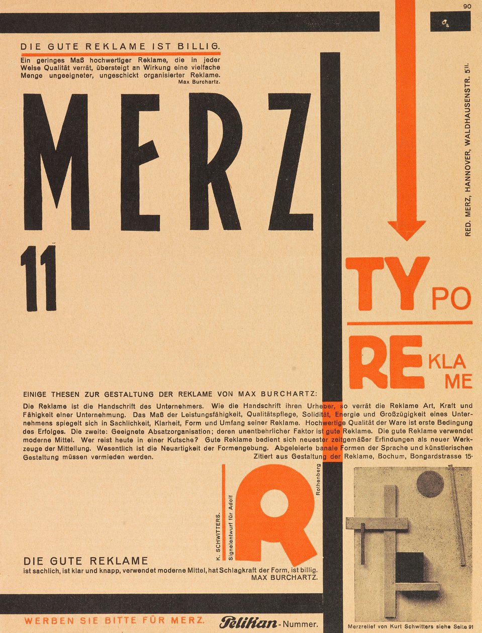 Merz 11. Typoreklame, 1924. alkotó: Kurt Schwitters