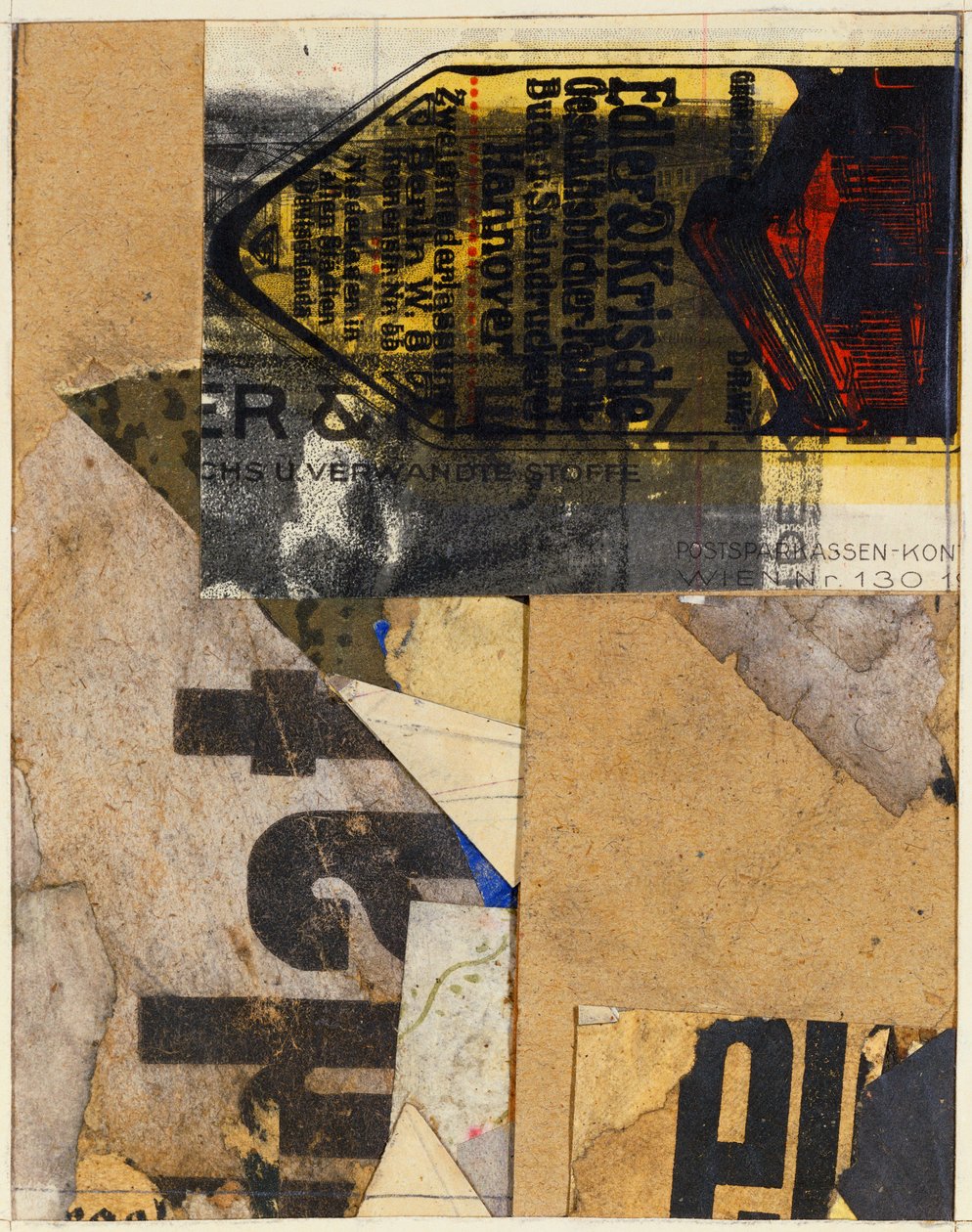 Merzbild, 1922 alkotó: Kurt Schwitters