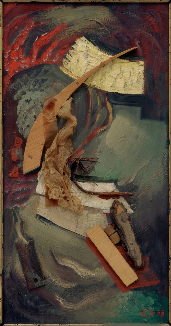 Merzbild algákkal alkotó: Kurt Schwitters