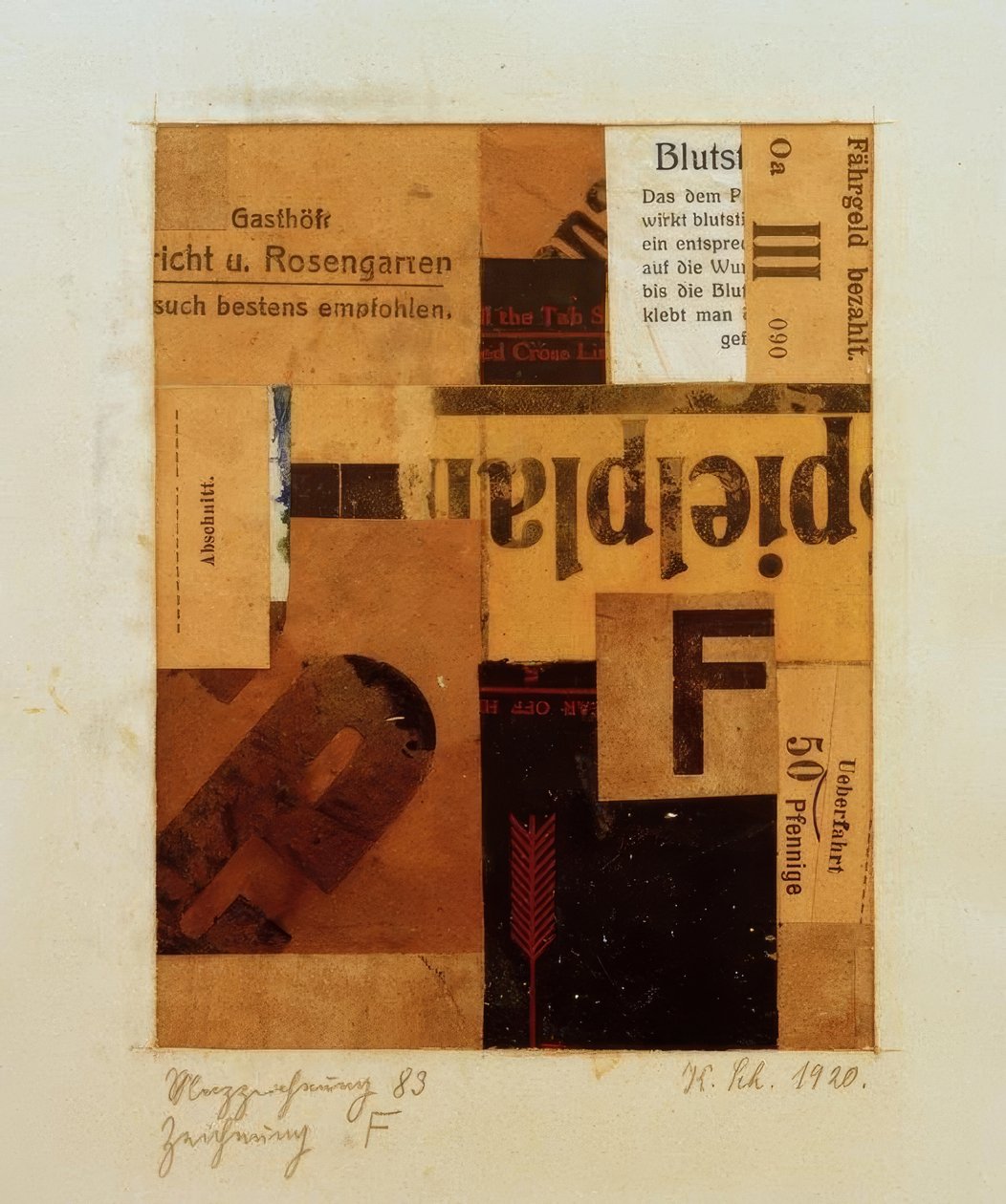 Merz rajz 83 rajz F alkotó: Kurt Schwitters
