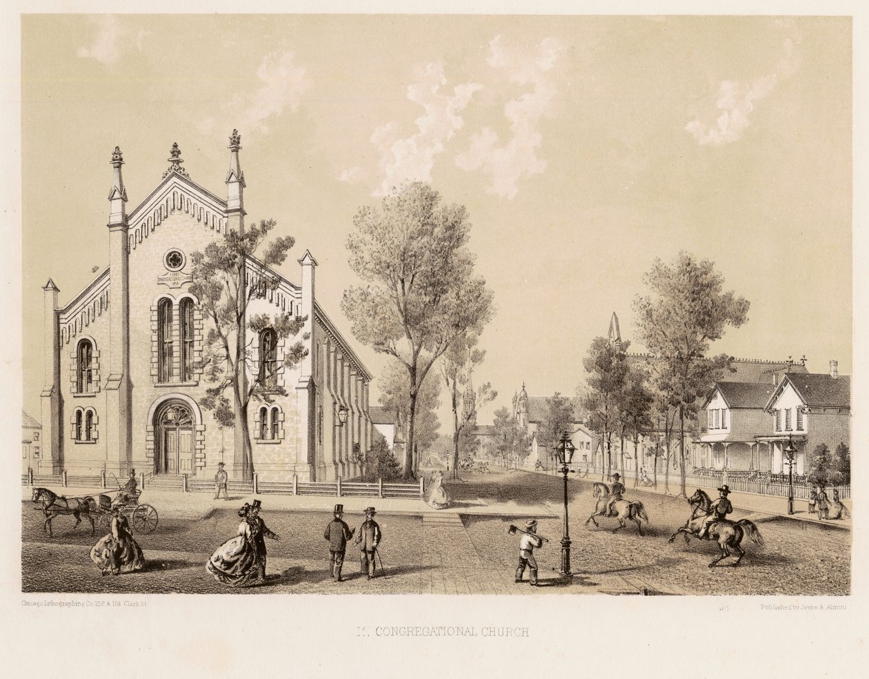 First Congregational Church, Chicago, 1867 körül alkotó: Kurz and Allison