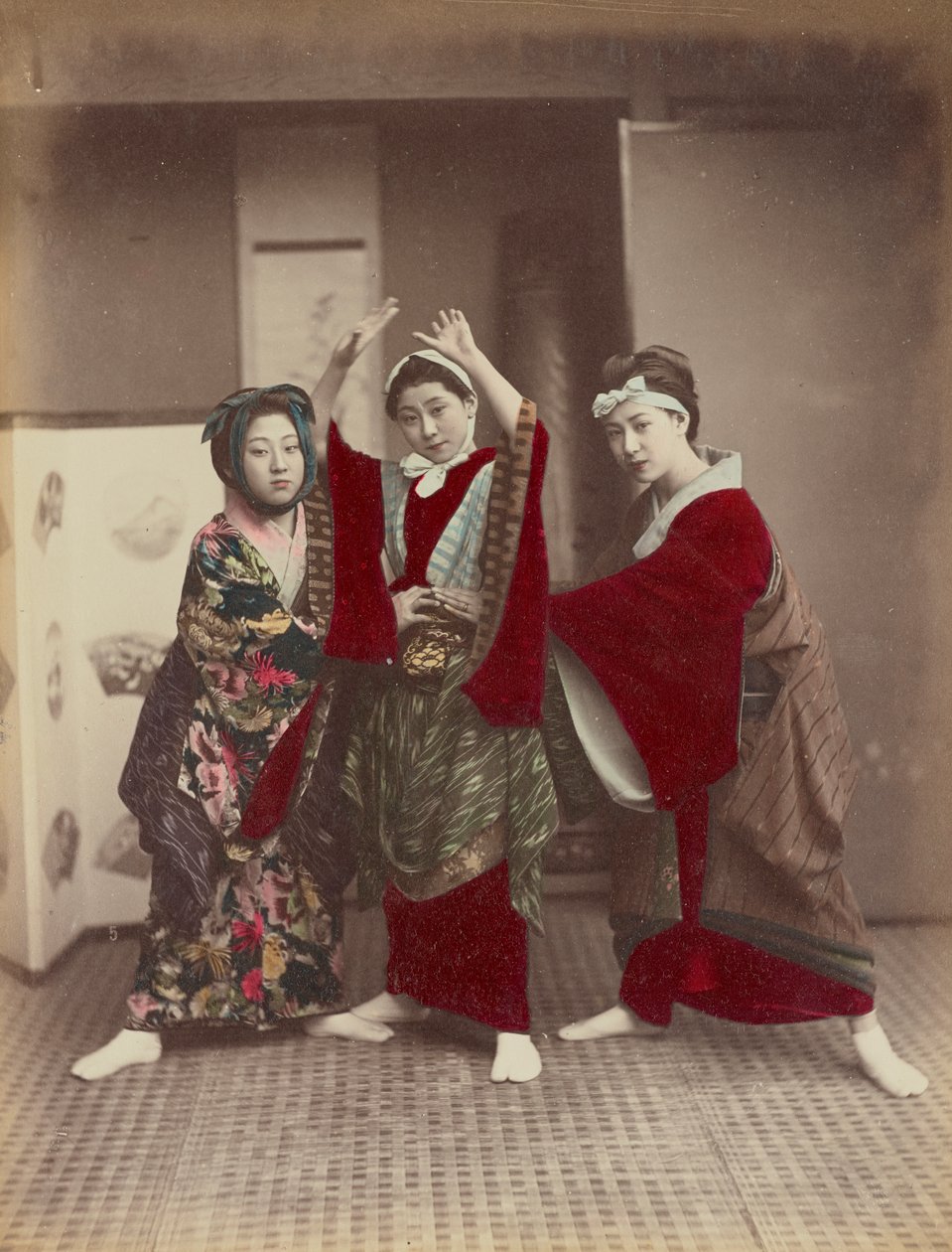 Táncparti, 1880 körül alkotó: Kusakabe Kimbei