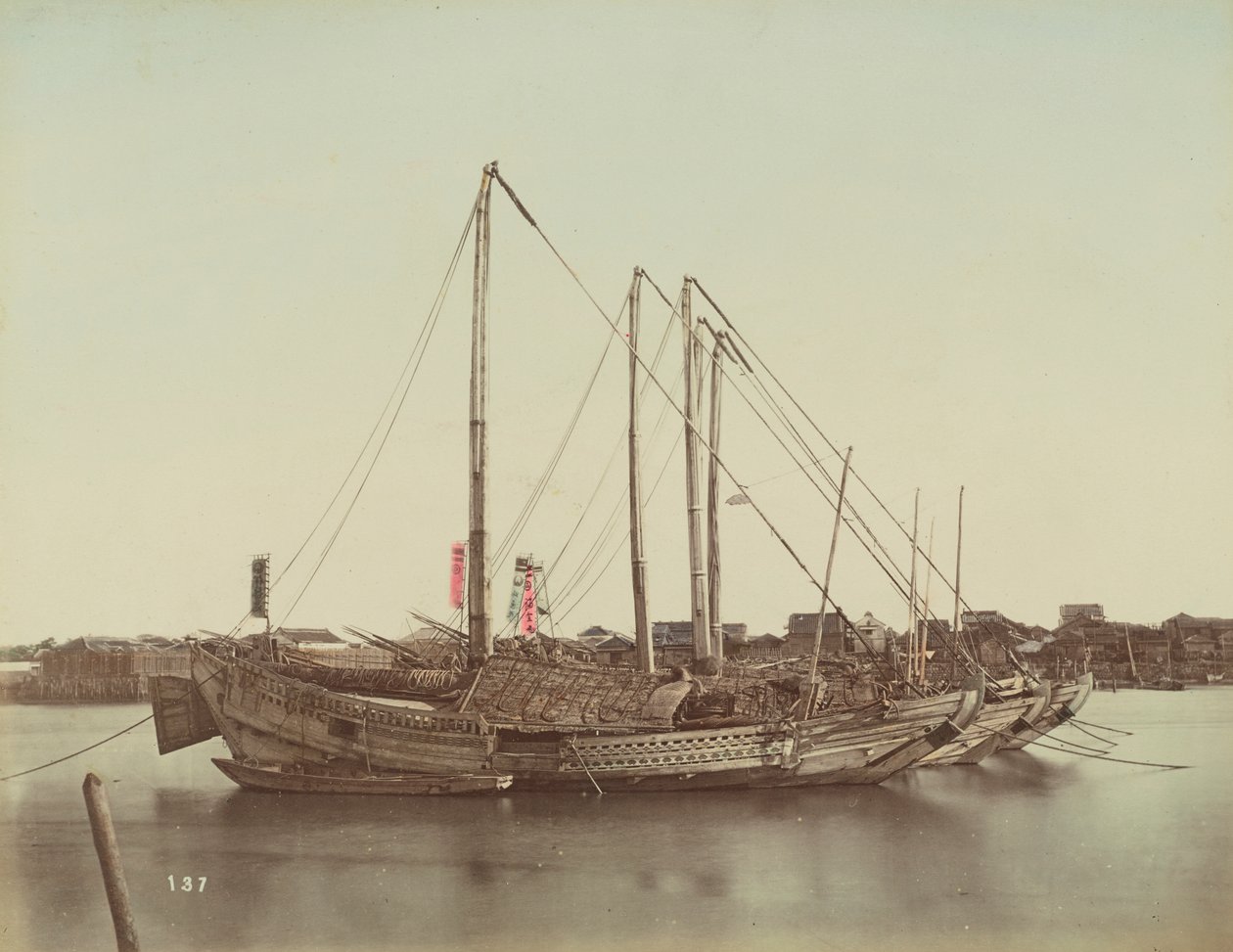 Japán Junks, 1880 körül alkotó: Kusakabe Kimbei
