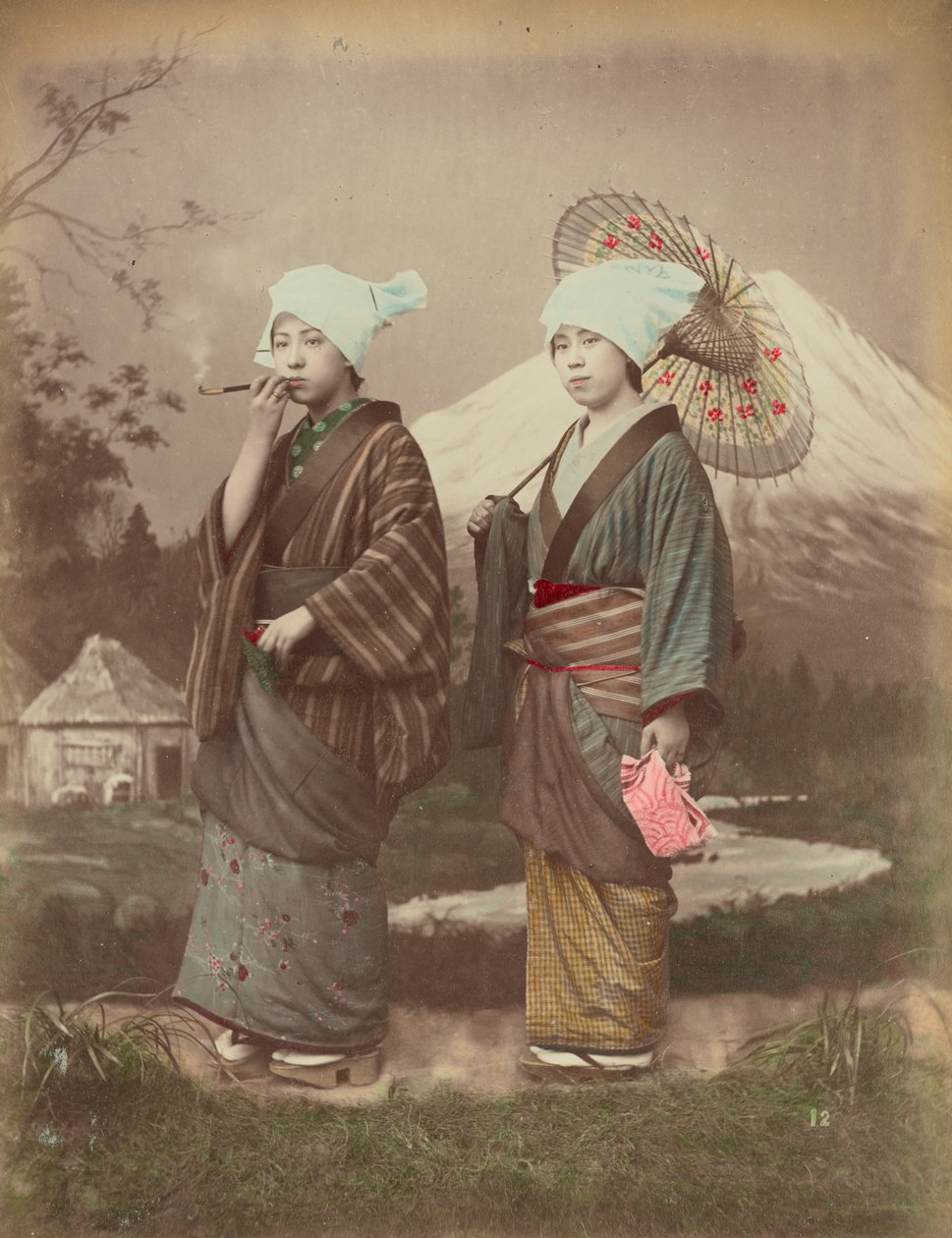 Japán utazók, 1880 körül alkotó: Kusakabe Kimbei