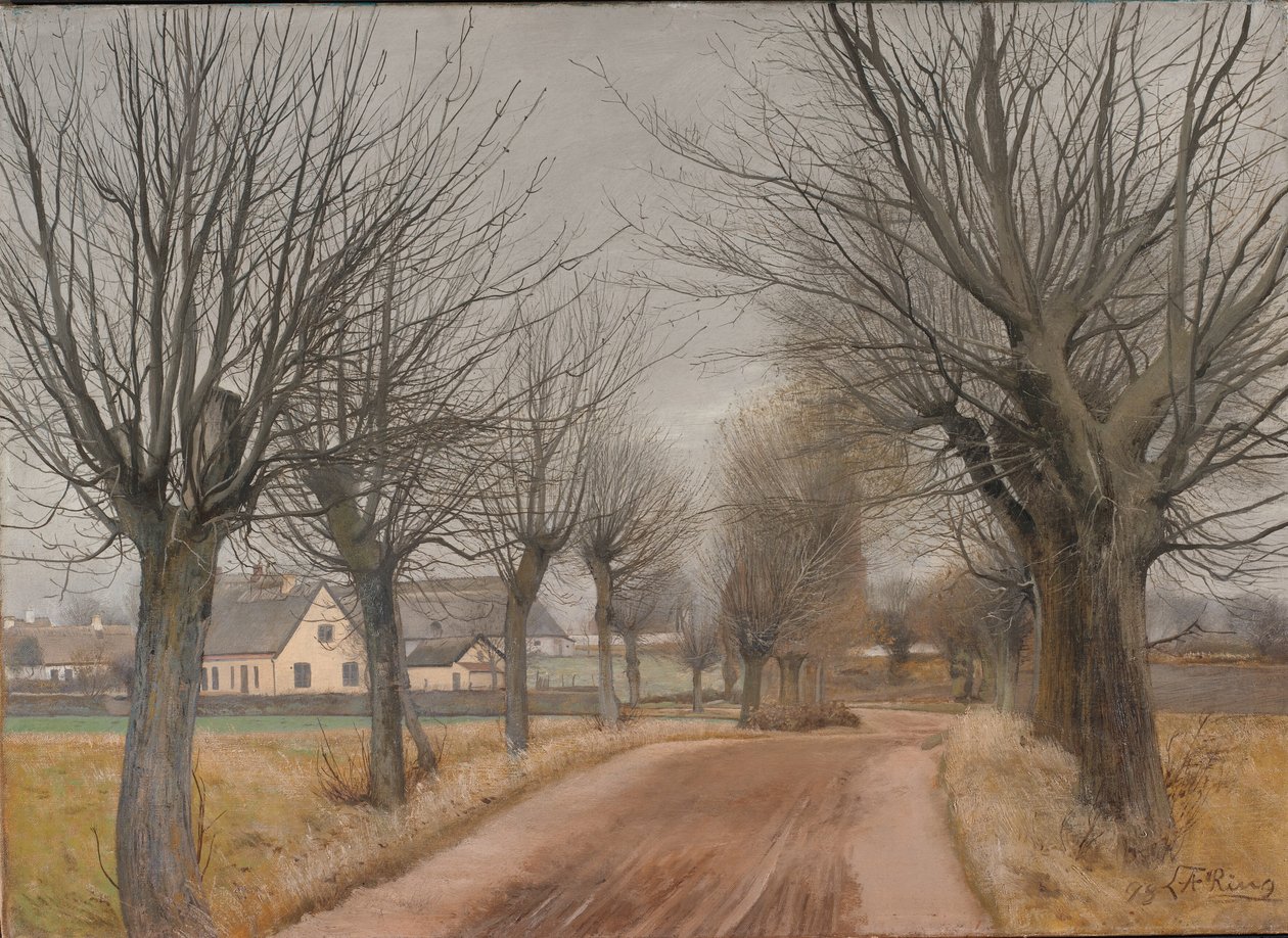Egy út Vinderød közelében, Zélandon alkotó: Laurits Andersen Ring