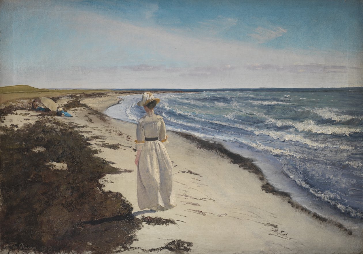 Hölgy a Karrebæksminde strandon, Zélandon alkotó: Laurits Andersen Ring