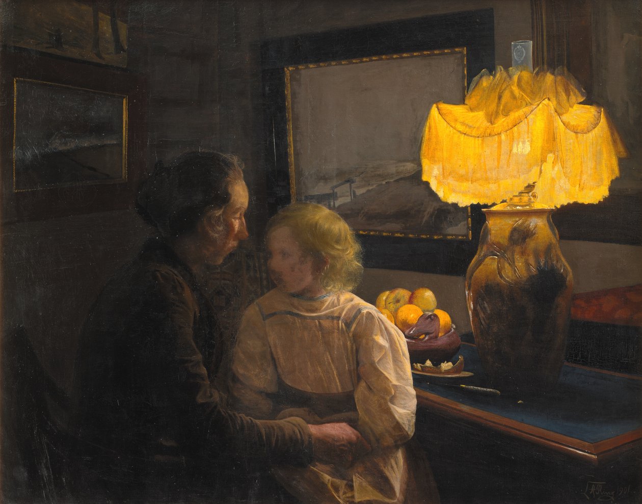 A művész felesége és lánya alkotó: Laurits Andersen Ring
