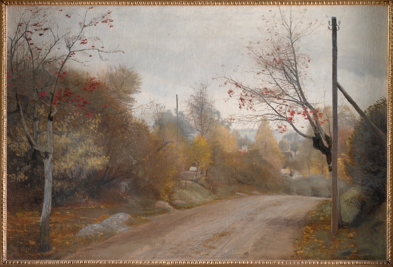 Az út Mogenstrupnál, Zélandon. Ősz alkotó: Laurits Andersen Ring
