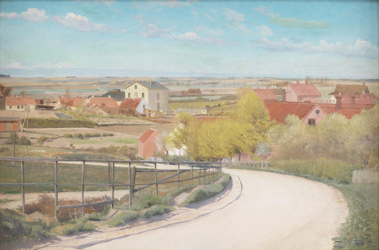 Kilátás a zélandi Næstved melletti útról alkotó: Laurits Andersen Ring