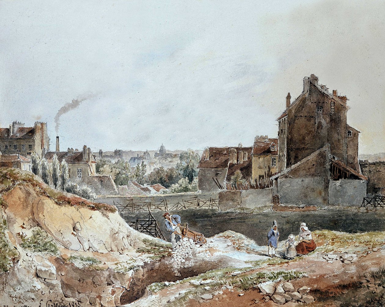 Montmartre 1833-ban, Goblain (kőbányák) alkotó: L. Goblain