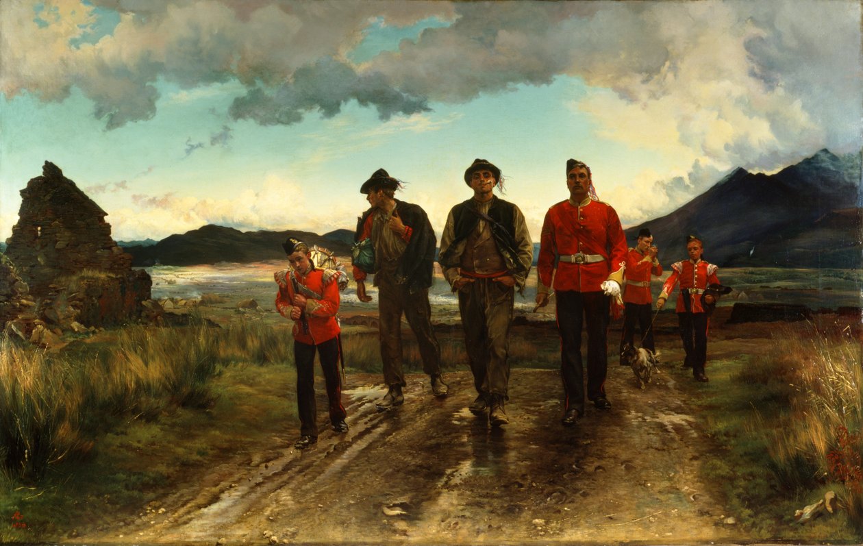 „Listing for the Connaught Rangers”: Toborzás Írországban, 1878 alkotó: Lady Butler