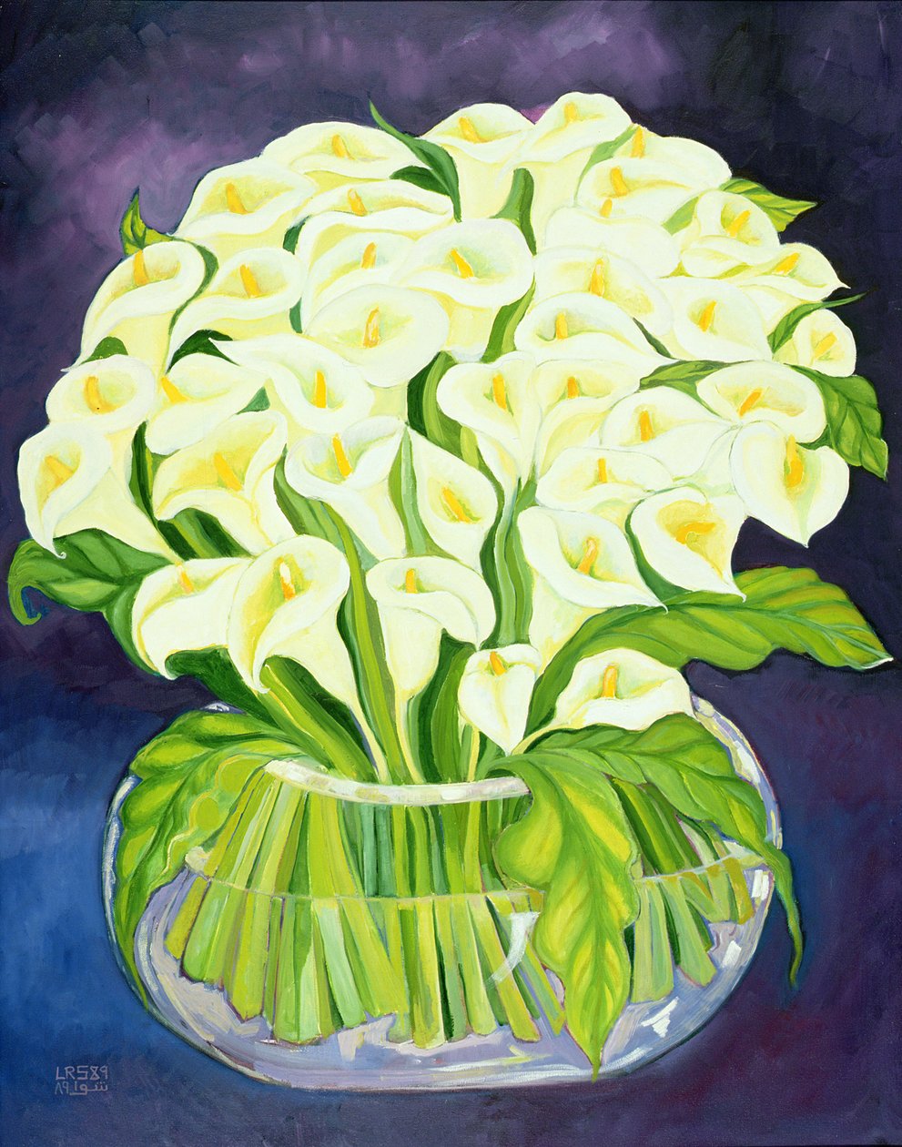 Calla Lilies, 1989 (akril, vászon) alkotó: Laila Shawa