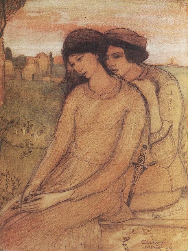 Francesca da Rimini és Paolo Malatesta alkotó: Lajos Gulácsy