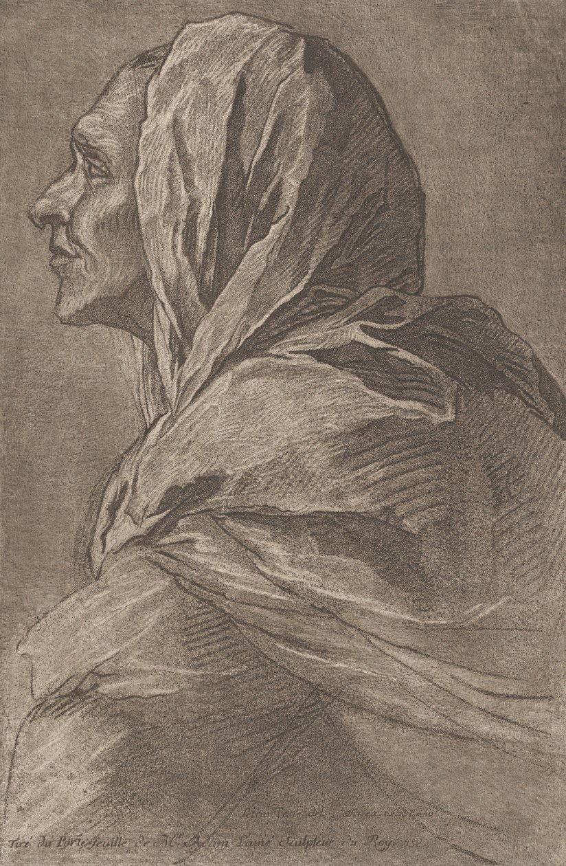 Egy nő feje, kb. 1758. alkotó: Lambert Sigisbert Adam