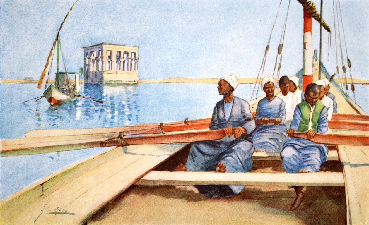 „Philae-hoz egy Feluccában”, 1908 alkotó: Lance Thackeray
