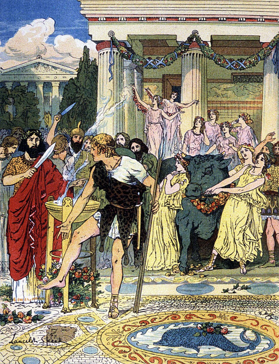 Pelias és Jason, 1900 körül (illusztráció) alkotó: Lancelot Speed