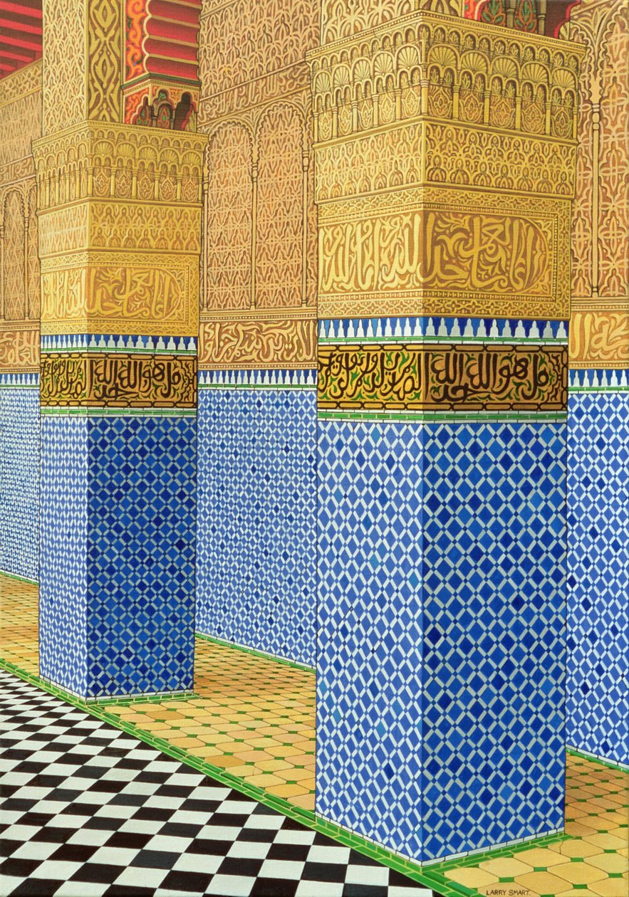 Koranic School, Fez, 1998 (akril, vászon) alkotó: Larry Smart