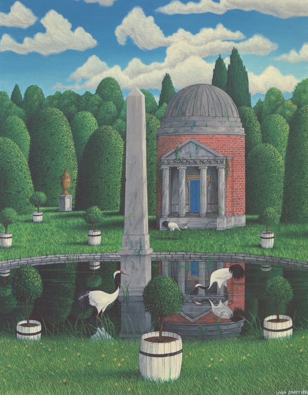 Temple, Chiswick House Gardens, 1989 (akril, vászon) alkotó: Larry Smart