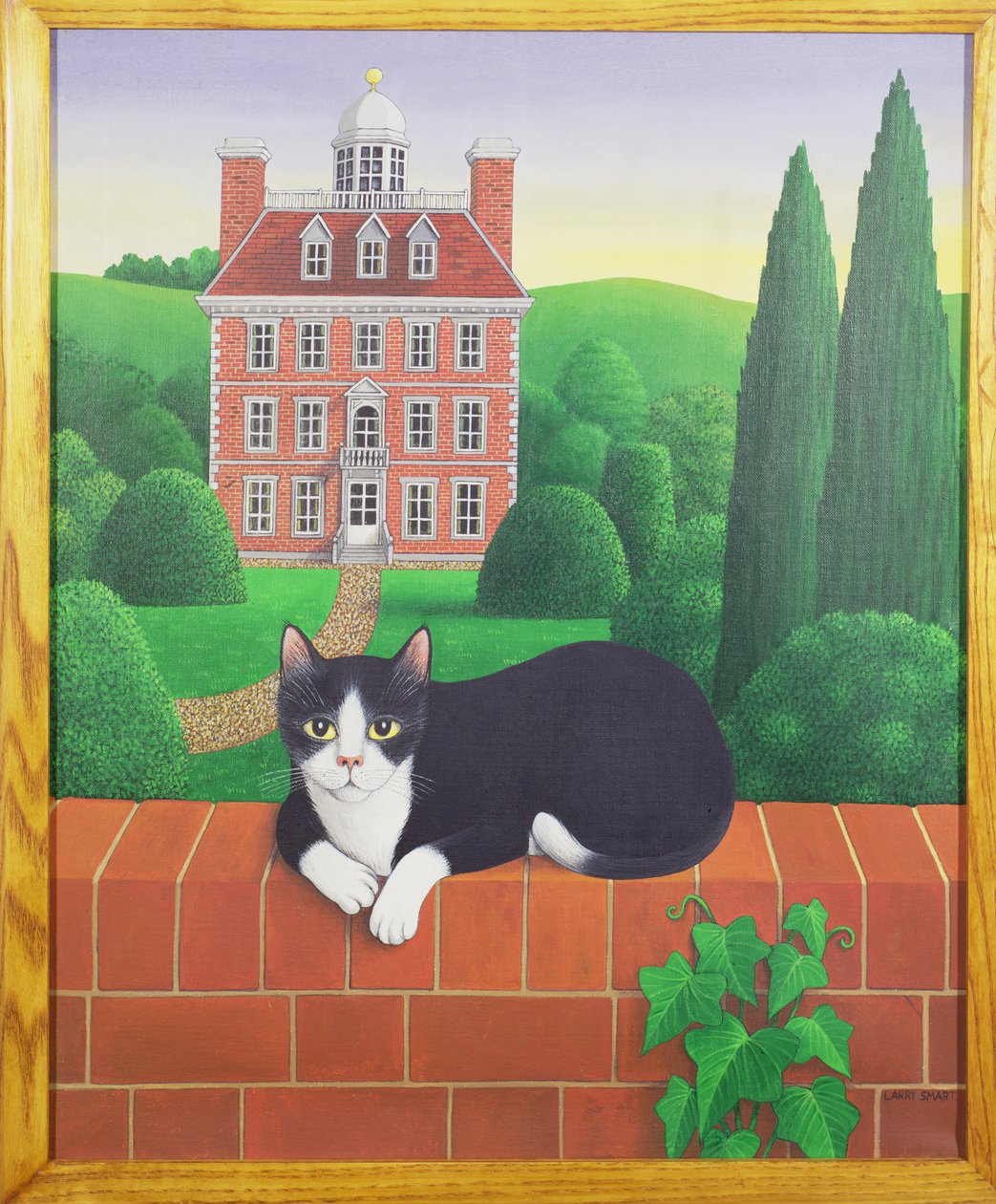 Macska a falon, 1986 (akril vászonra) alkotó: Larry Smart