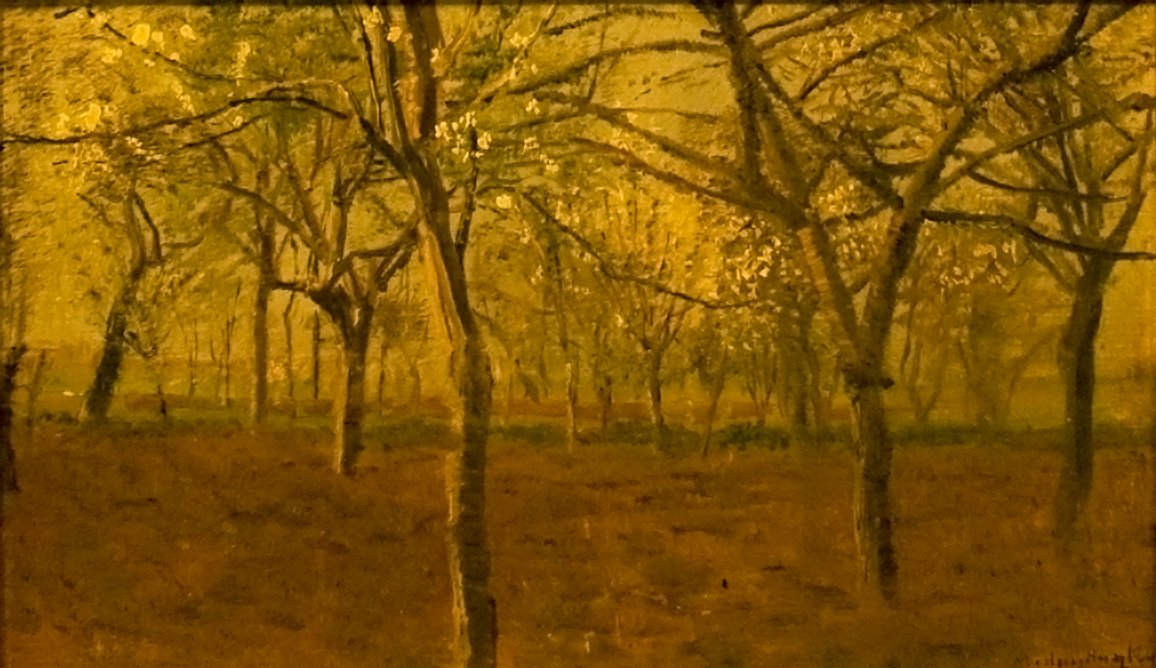 Viragzo almafaknEnglish: Blossoming_Apple_Treesn alkotó: Laszlo Mednyanszky