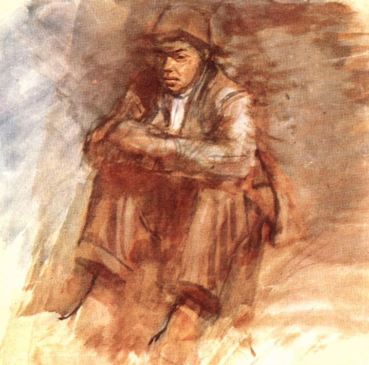 Ülő Tramp alkotó: Laszlo Mednyanszky