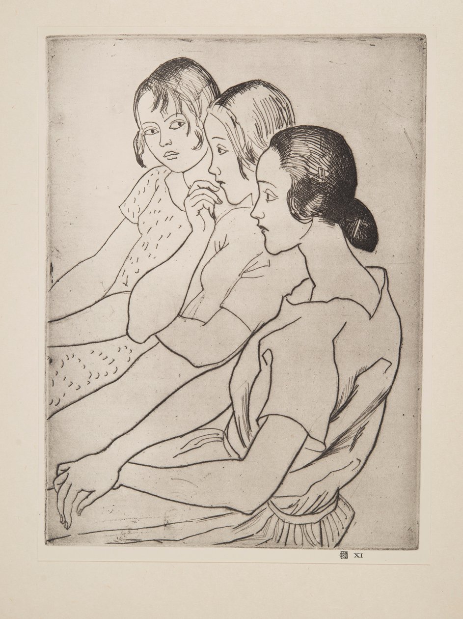 Vidéki lányok, kocsma. 1927. alkotó: Laura Knight