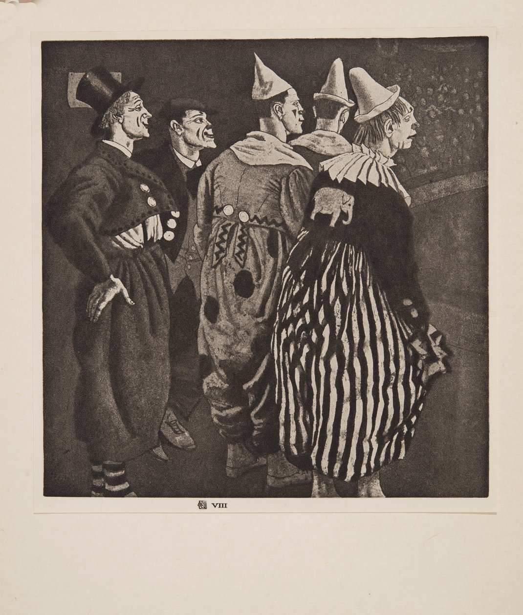 Öt bohóc, kocsma. 1926. alkotó: Laura Knight