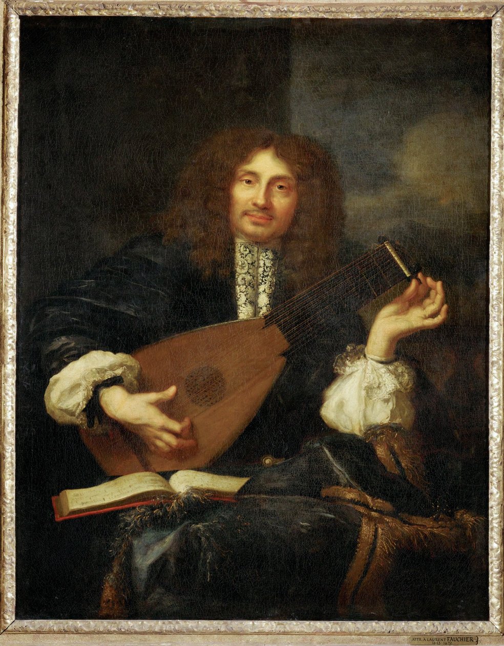 Man playing the lute (festmény vászonra) alkotó: Laurent Fauchier