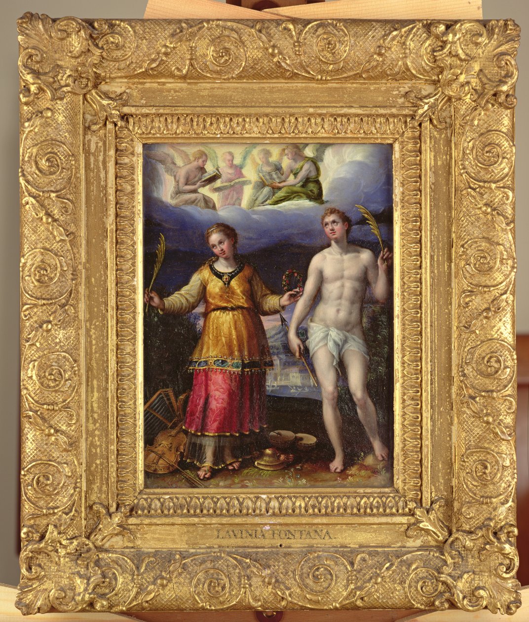 St. Sebastian és St. Cecilia (olaj, réz) alkotó: Lavinia Fontana
