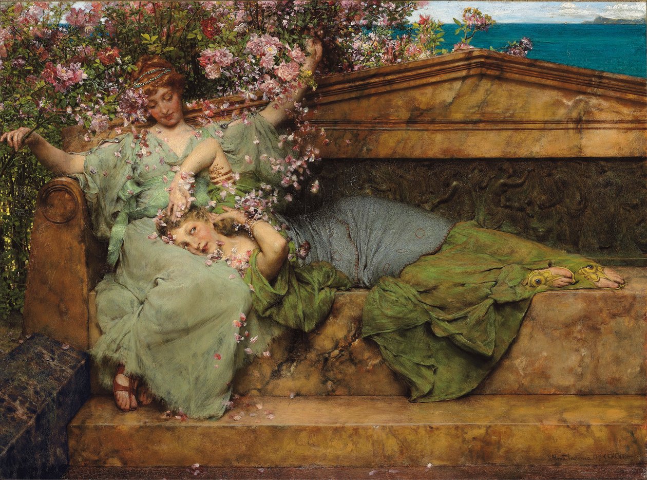 Rózsakertben, alkotó: Lawrence Alma Tadema