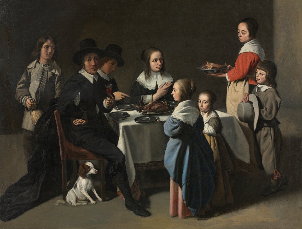 Családi étkezés alkotó: Le Nain family