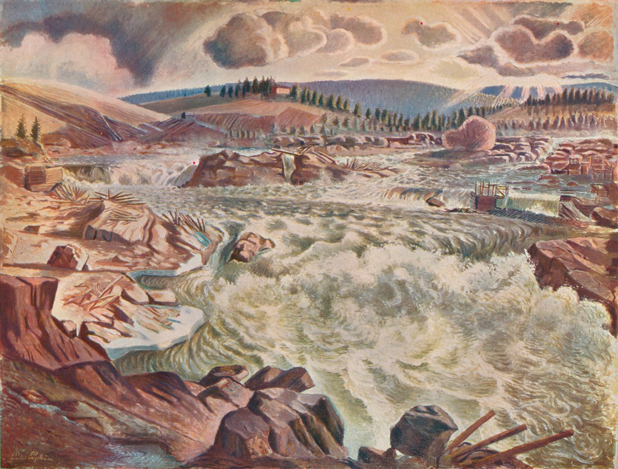Vízesés, 1900, 1935. alkotó: Leander Engstrom