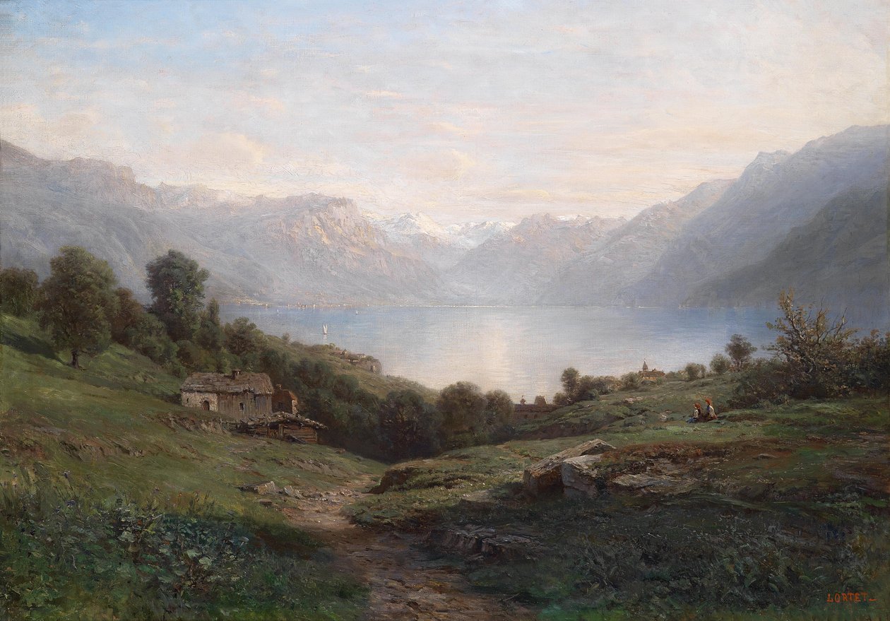 Kilátás a Thun -tóra alkotó: Leberecht Lortet