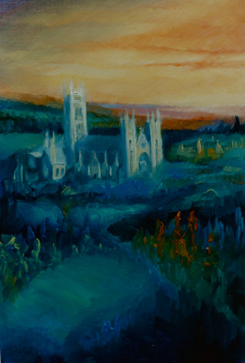 Canterbury katedrális, 2000 (olaj, papír) alkotó: Lee Campbell