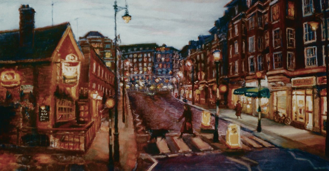 Ebury Bridge Rd. 2001 (olaj, papír) Pimlico esti utca alkotó: Lee Campbell