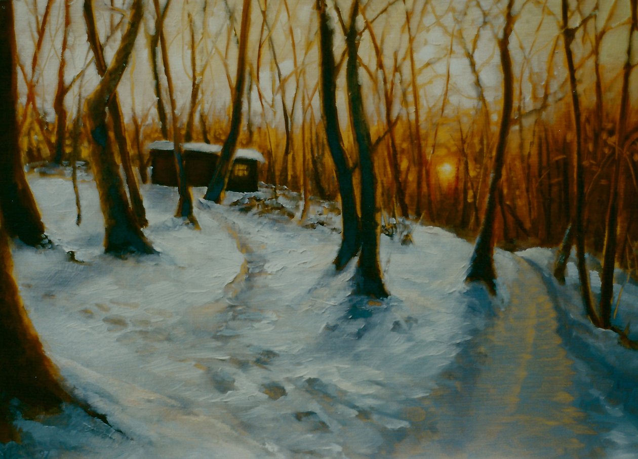 Snowy Woods 2002 naplemente alkotó: Lee Campbell