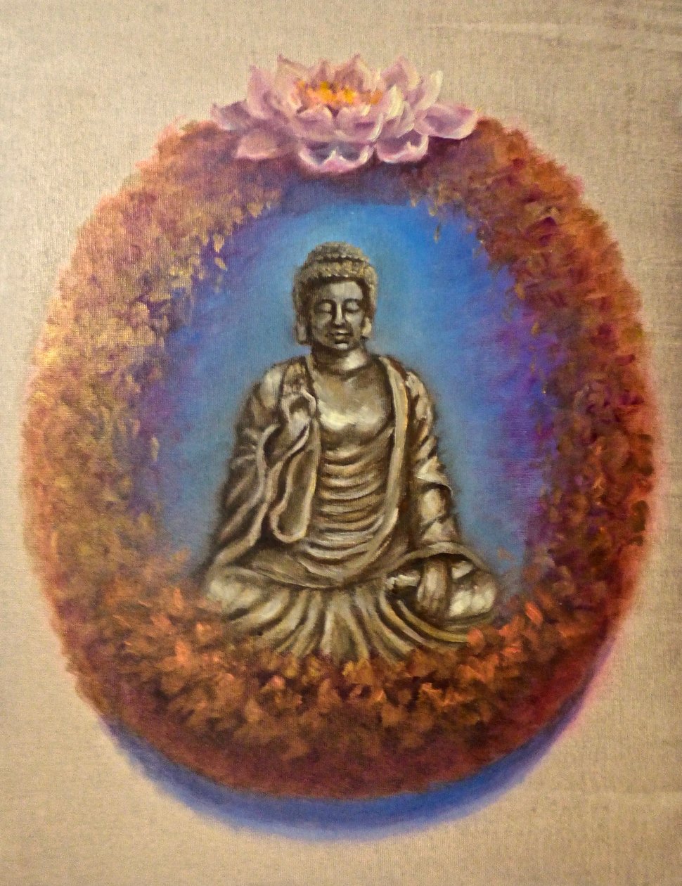 Béke - Buddha, 2024 (olaj, vászon) alkotó: Lee Campbell