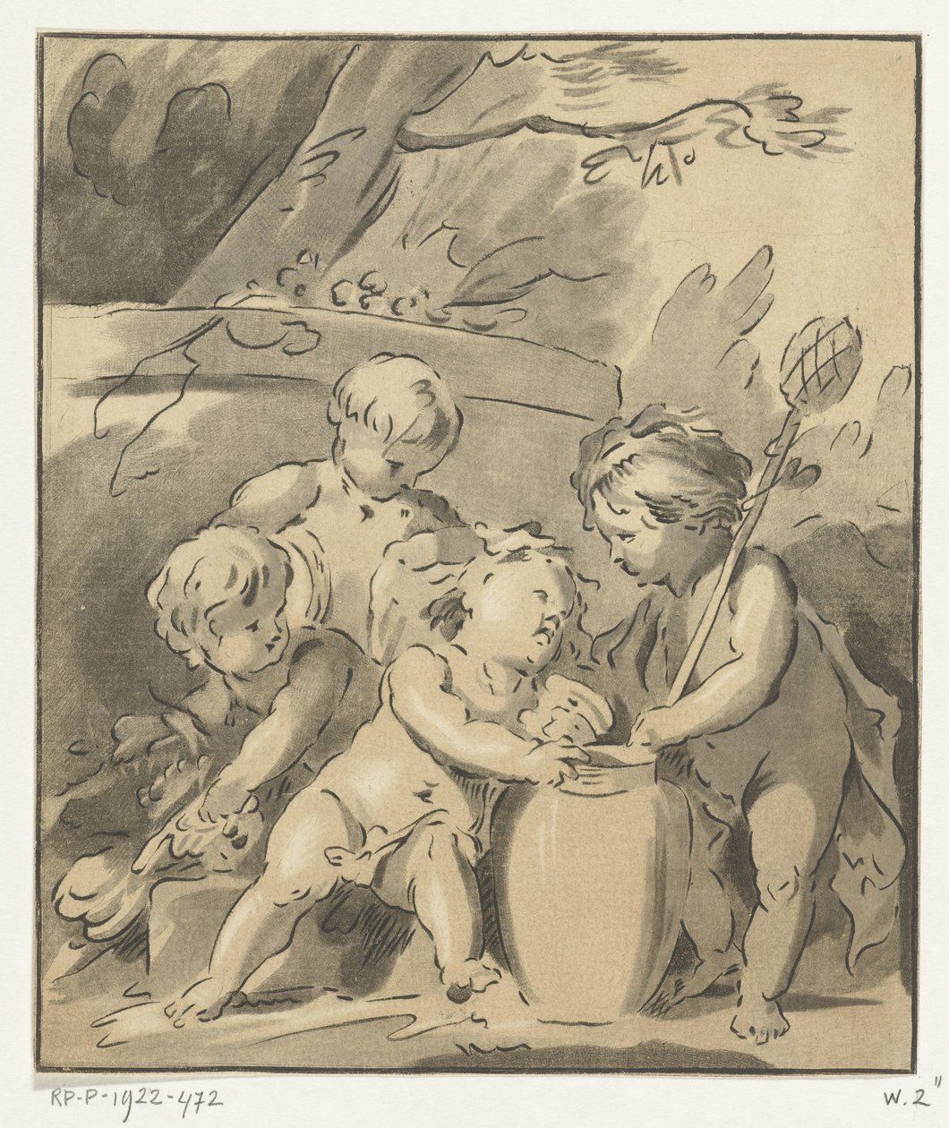 Négy putti vázával alkotó: Leendert Brasser