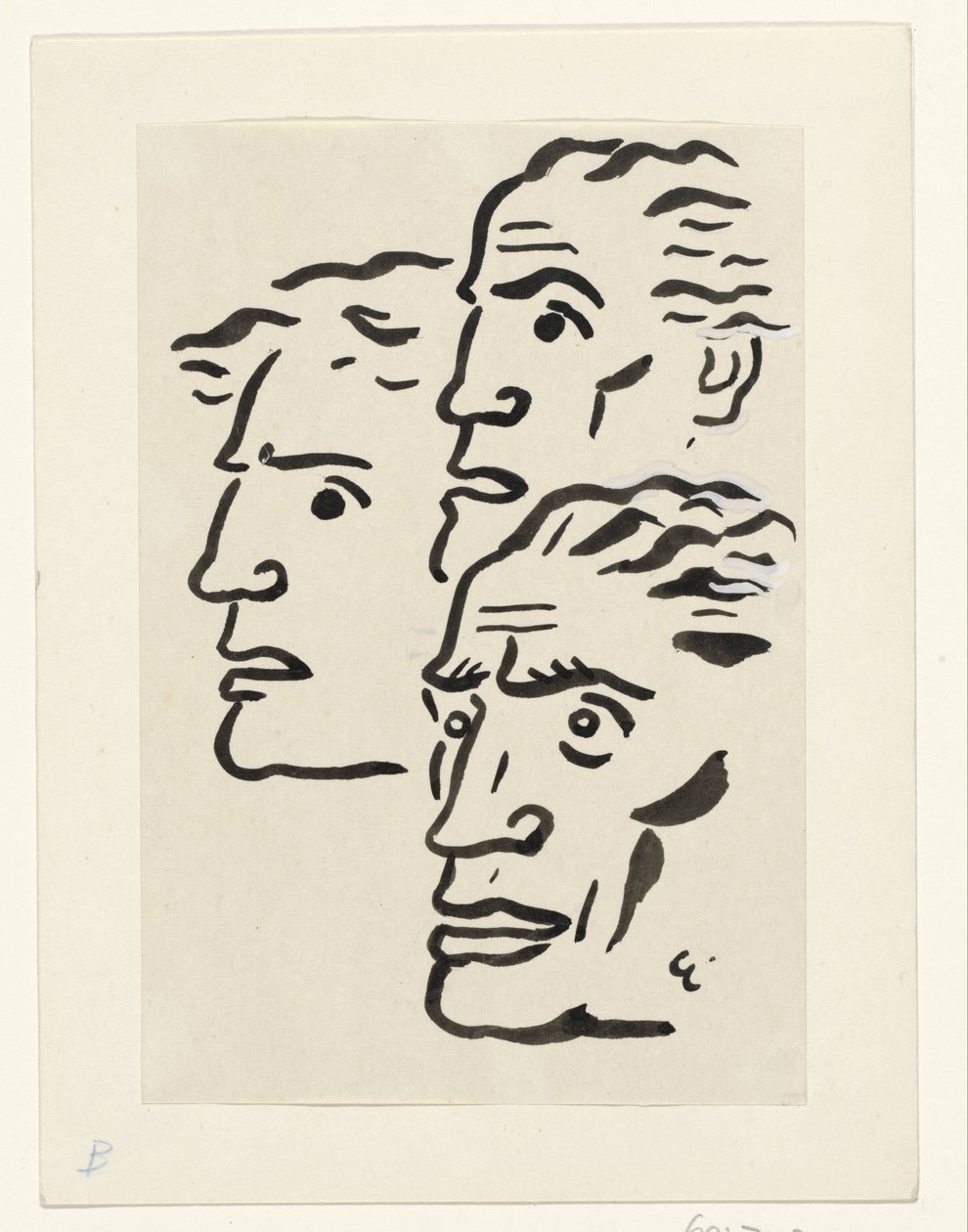 Három férfi arca alkotó: Leo Gestel (signed by artist)