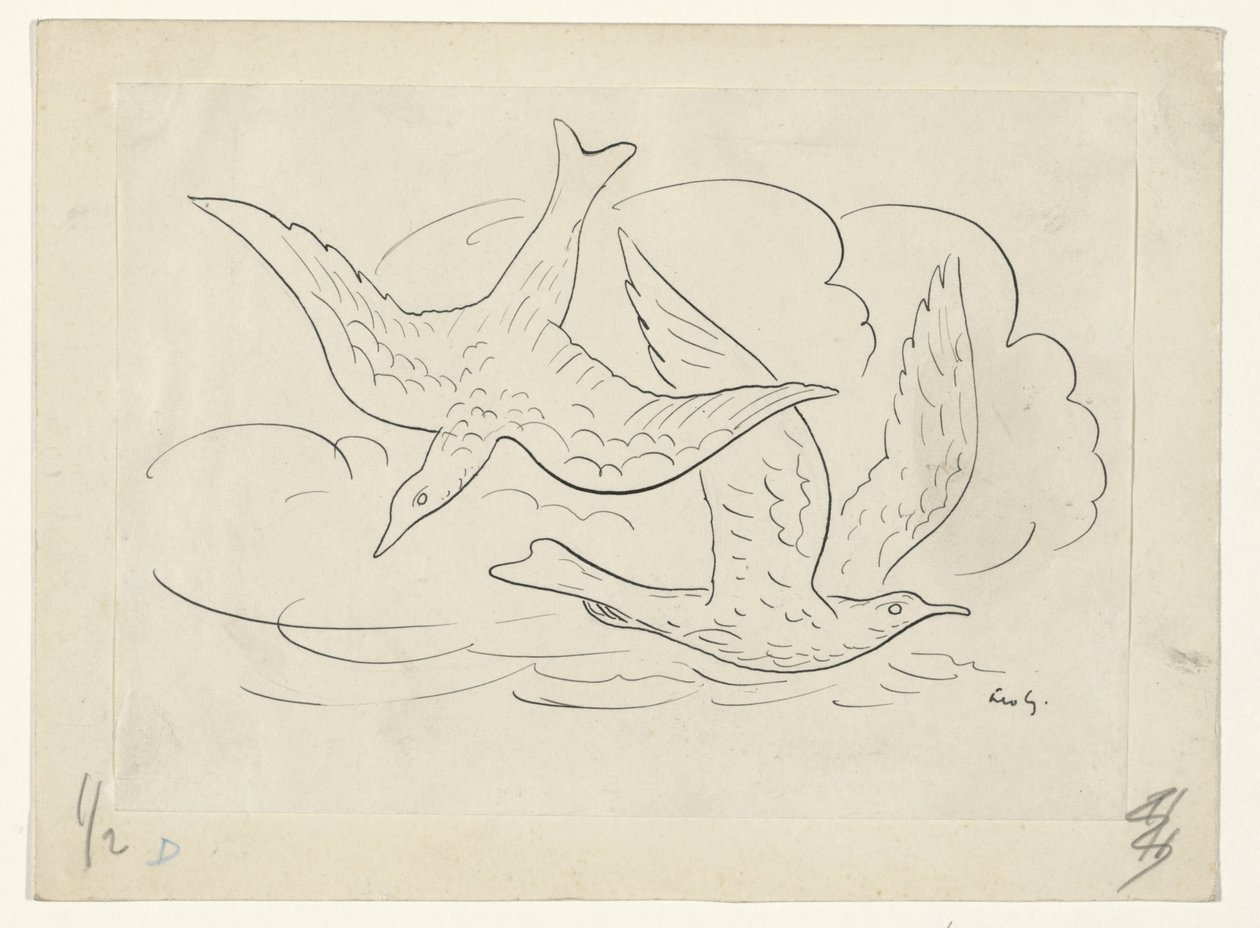 Két madár alkotó: Leo Gestel (signed by artist)