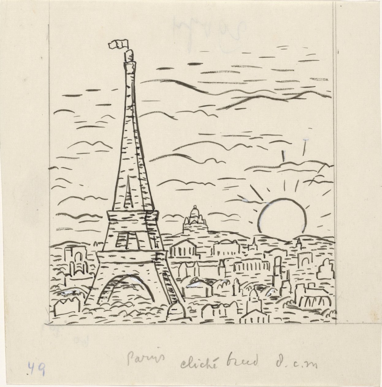 Kilátás a párizsi Eiffel-toronyra alkotó: Leo Gestel