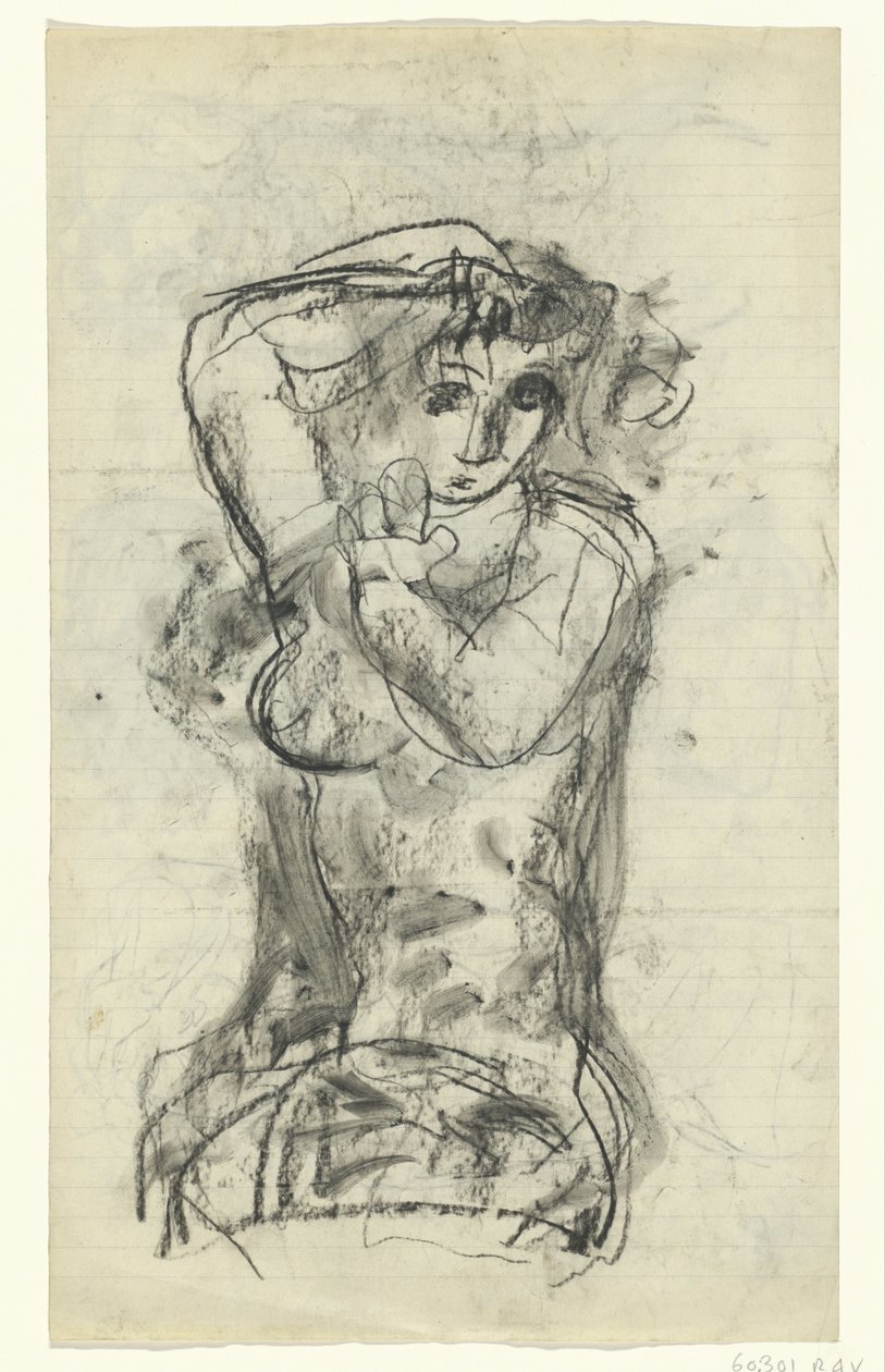 Meztelenül ülő nő alkotó: Leo Gestel