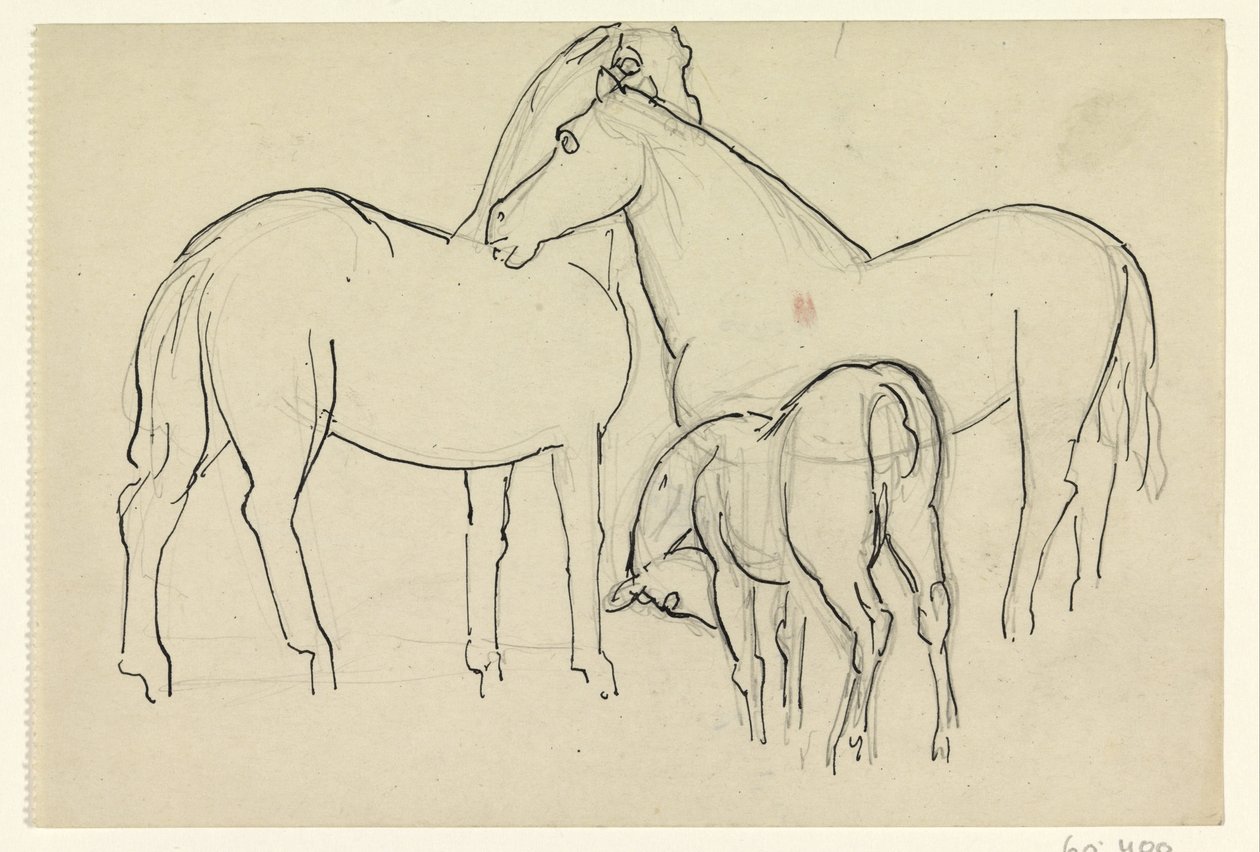 Két ló és egy csikó alkotó: Leo Gestel