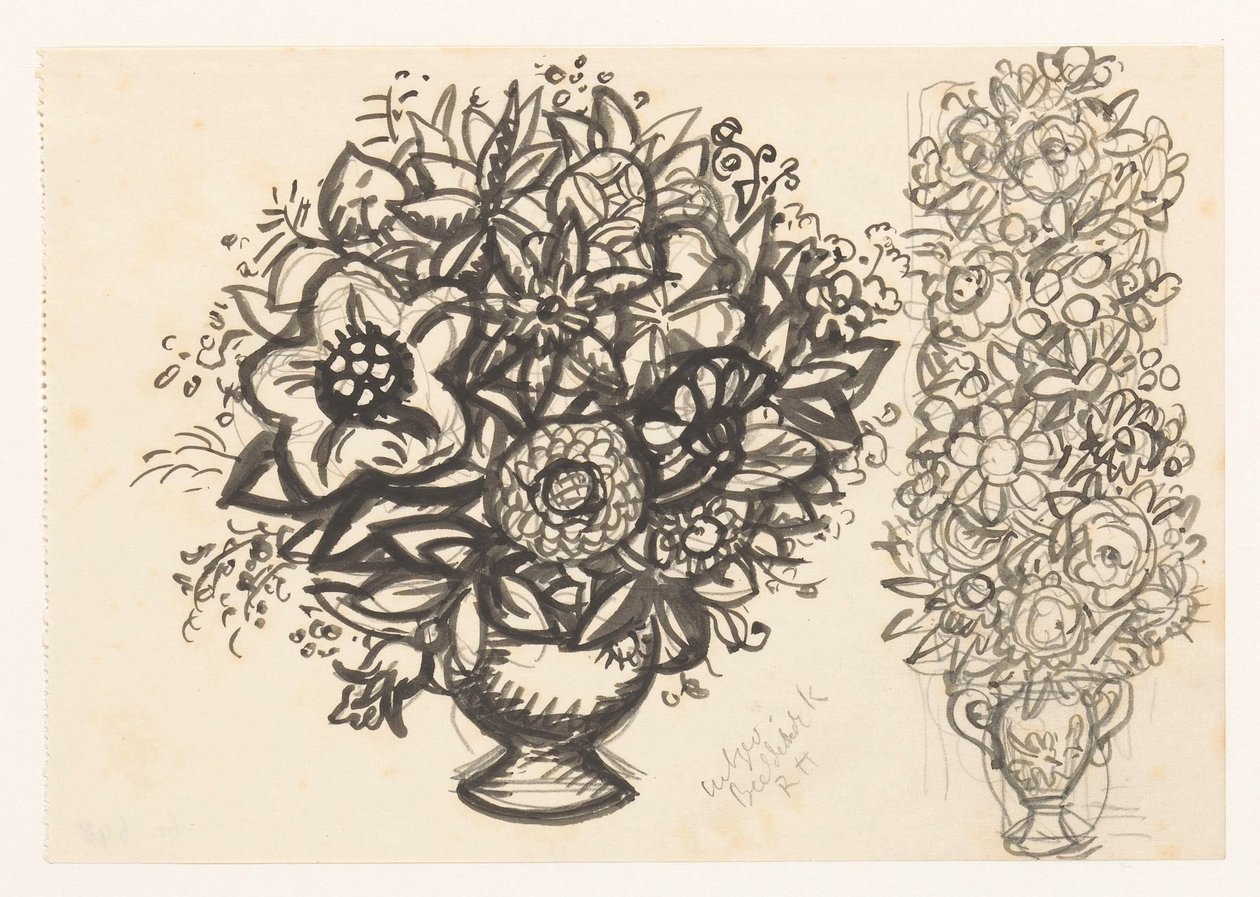 Két váza virággal alkotó: Leo Gestel