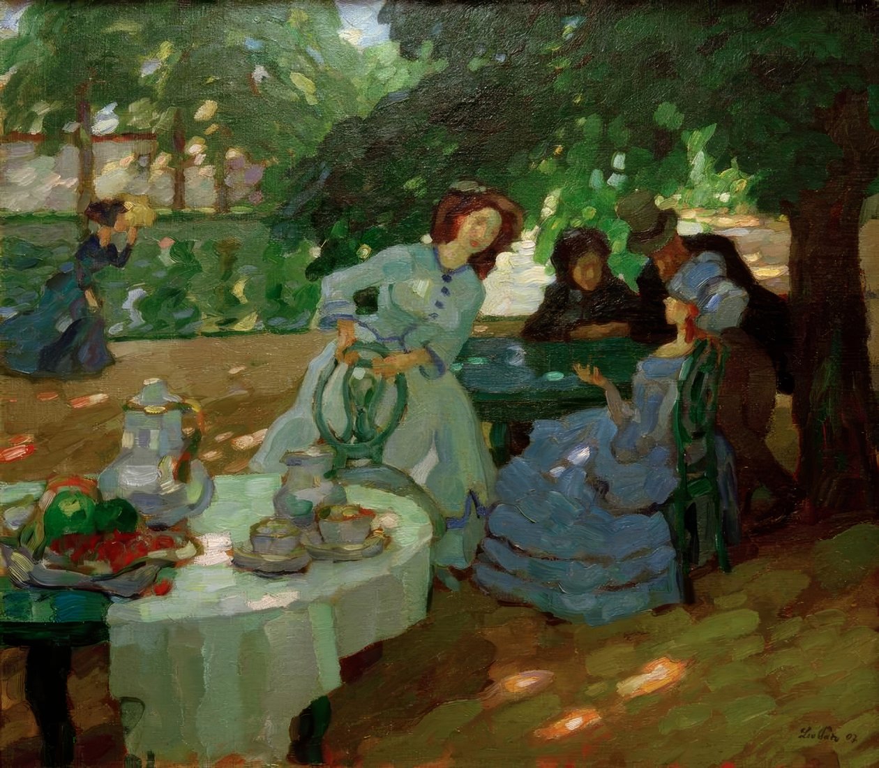 Reggeli a szabadban alkotó: Leo Putz