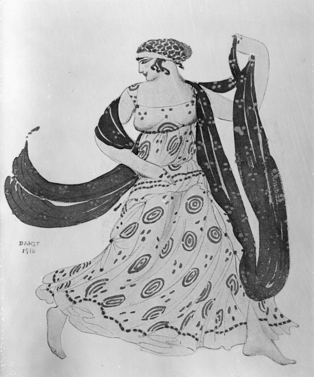 Jelmezterve a Kleopátra számára, 1910 alkotó: Leon Bakst