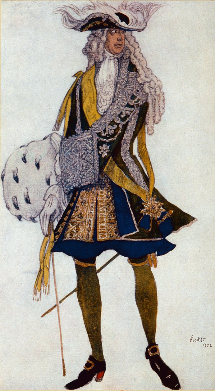 Jelmezterve a Királyhoz, a kertben, Csipkerózsika, 1922-ből alkotó: Leon Bakst