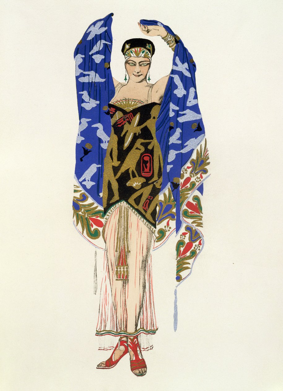 Jelmeztervezés egy táncoló lánynak alkotó: Leon Bakst