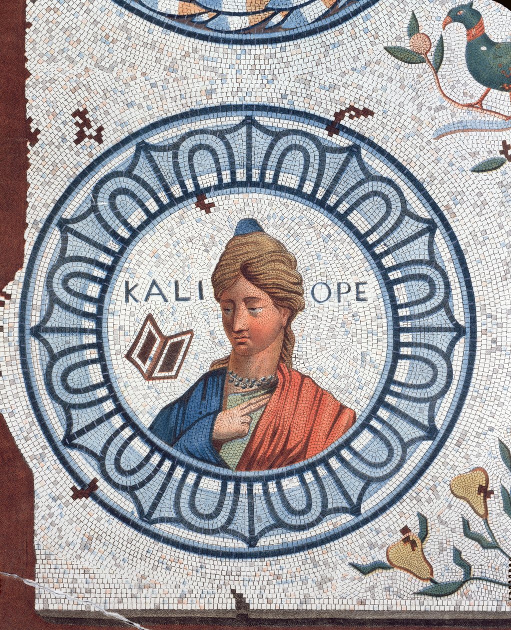 Kalliopé, az ékesszólás és az epikus költészet múzsája (színes metszet) alkotó: Leon de Laborde